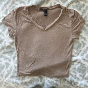 basic tan crop top